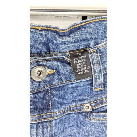 Vintage light blue bleached/faded wide leg denim jeans - Picture 5 of 5